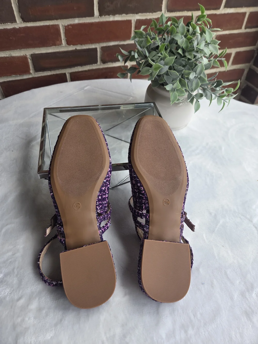 💜 CUSHIONAIRE Password Purple Tweed Mary Jane Flats Women’s 7.5M
